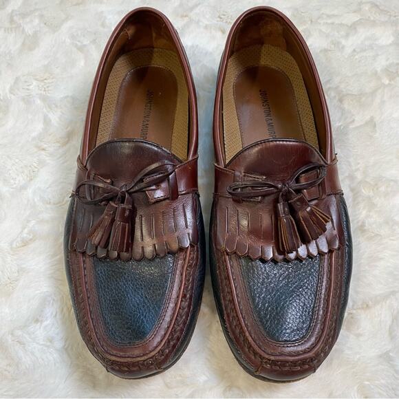 Johnson and Murphy Aragon Il Kiltie Tassel Loafer Men's 11.5 Brown Black Shoe - Picture 1 of 13